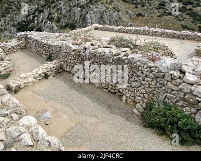 L'un des trésors les plus précieux de la Grèce antique, caché au coeur de la péninsule du Péloponnèse, est la ville de Mycènes, site de l'UNESCO. Banque D'Images