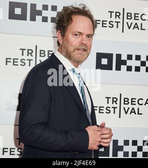 NEW YORK, NY, Etats-Unis - 15 JUIN 2022 : Rainn Wilson participe à la création du Tribeca Festival de « Jerry & Marge Go large ». Banque D'Images