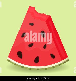 Morceau de melon d'eau juteux isolé Illustration de Vecteur