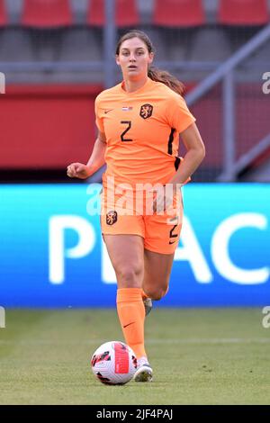 Enschede - Aniek Nouwen des femmes néerlandaises lors du match de qualification de la coupe du monde des femmes entre les pays-Bas et la Biélorussie au stade de Grolsch Veste sur 28 juin 2022 à Enschede, pays-Bas. ANP GERRIT VAN COLOGNE Banque D'Images