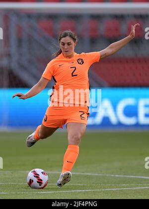 Enschede - Aniek Nouwen des femmes néerlandaises lors du match de qualification de la coupe du monde des femmes entre les pays-Bas et la Biélorussie au stade de Grolsch Veste sur 28 juin 2022 à Enschede, pays-Bas. ANP GERRIT VAN COLOGNE Banque D'Images