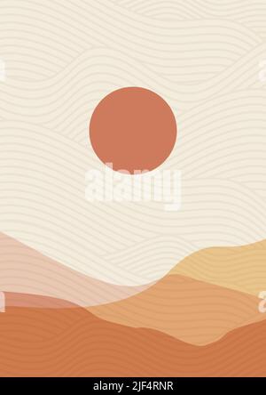 Illustration vectorielle de l'arrière-plan de l'affiche paysage Illustration de Vecteur