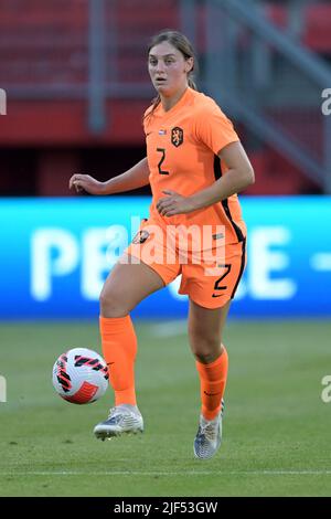 Enschede - Aniek Nouwen des femmes néerlandaises lors du match de qualification de la coupe du monde des femmes entre les pays-Bas et la Biélorussie au stade de Grolsch Veste sur 28 juin 2022 à Enschede, pays-Bas. ANP GERRIT VAN COLOGNE Banque D'Images