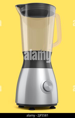 Mixeur électrique pour préparer un smoothie sain isolé sur fond jaune. 3d rendu d'appareils de cuisine pour la cuisson Banque D'Images