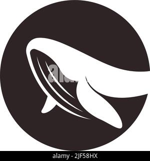 Modèle d'illustration du logo Whale Icon Illustration de Vecteur