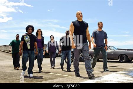 JAA,DIESEL,GIBSON,WALKER, Fast and Furious 7, 2015 Banque D'Images