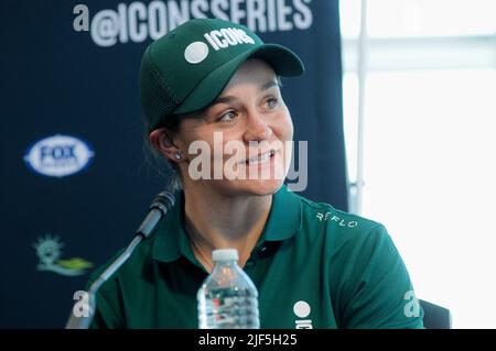Jersey, États-Unis. 29th juin 2022. Ash Barty participe à la conférence de presse Icons Series au Liberty National Golf Club, Jersey City. (Photo par Efren Landaos/SOPA Images/Sipa USA) crédit: SIPA USA/Alay Live News Banque D'Images