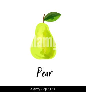 Illustration d'une poire isolée sur fond blanc Illustration de Vecteur
