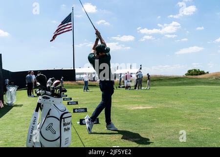 Jersey City, États-Unis. 29th juin 2022. Michael Phelps participe à l'événement inaugural de la série Icons et à la conférence de presse du Liberty National Golf Club (photo de Lev Radin/Pacific Press) Credit: Pacific Press Media production Corp./Alay Live News Banque D'Images