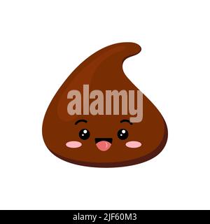 Adorable morceau de pépites de chocolat riant emoji personnage vecteur icône. Illustration de Vecteur