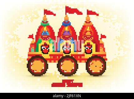 Happy rath yatra festival pour lord jagannath puri vacances fond Illustration de Vecteur