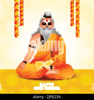 Happy Guru Purnima carte de festival indien fond Illustration de Vecteur