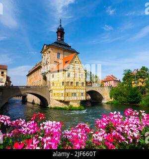 Ancien hôtel de ville ou l'Altes Rathaus Bamberg en Allemagne Bavière Banque D'Images