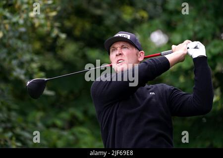 Ireland's Seamus Power débarque sur le 12th trous pendant la première journée de l'Horizon Irish Open 2022 à Mount Juliet Estate, Thomastown, Co Kilkenny. Date de la photo: Jeudi 30 juin 2022. Banque D'Images