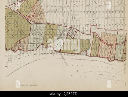 CARTE DES SUBVENTIONS ET DES FERMES ORIGINALES du livre The iconographie of Manhattan Island, 1498-1909 compilé à partir de sources originales et illustré par des reproductions photo-intaglio de cartes, plans, vues et documents importants dans des collections publiques et privées - Volume 6 Banque D'Images