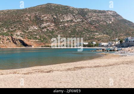 Plage à Apollonas village, Naxos Banque D'Images