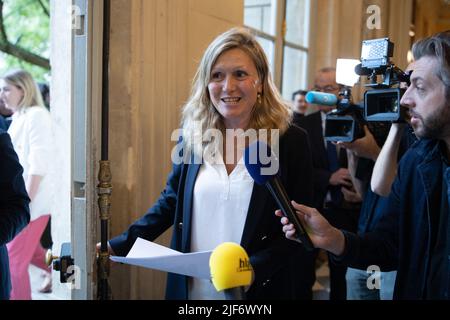 Paris, France, 30 juin 2022. Président de l'Assemblée nationale française Yael Braun-Pivet dans la salle des quatre colonnes de l'Assemblée nationale à Paris, France, 30 juin 2022. Photo de Raphael Lafargue/ABACAPRESS.COM Banque D'Images