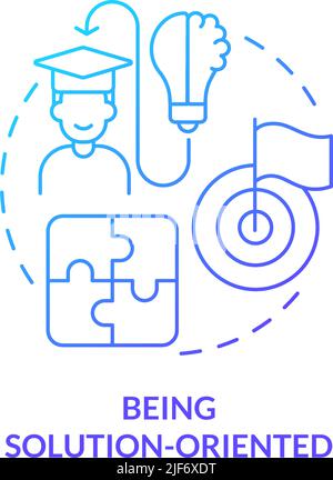 Icône de concept de gradient bleu orienté vers la solution Illustration de Vecteur