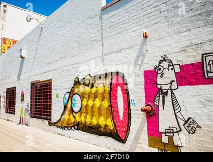 fresque graffiti dans le quartier des arts, Las Vegas, Nevada Banque D'Images