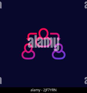 icône de médiateur ou de vecteur de courtage dans l'obscurité Illustration de Vecteur