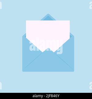 enveloppe avec feuille de papier vide. concept de courrier. illustration vectorielle en style plat eps 10 Illustration de Vecteur