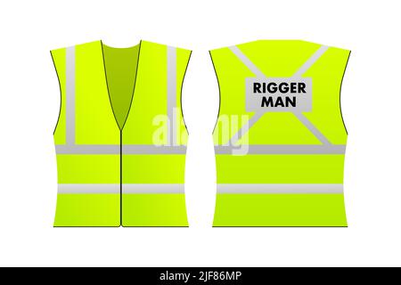 Gilet homme à motif riger réfléchissant jaune pour les personnes. Sécurité. Illustration du stock vectoriel Illustration de Vecteur