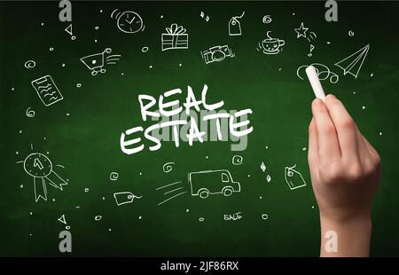 Dessin à la main concept d'achat en ligne Banque D'Images