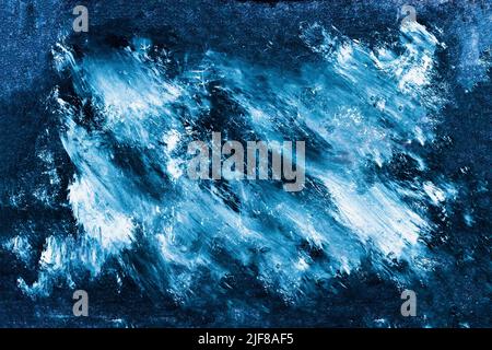 Arrière-plan abstrait à l'encre peinte à la main bleu foncé, espace de copie Banque D'Images