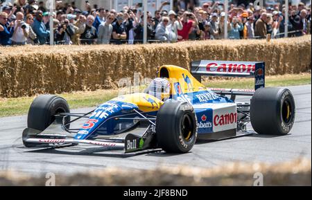 Goodwood, Royaume-Uni. 26th juin 2022. 1992 Williams-Renault FW14B piloté par Nigel Mansell au Goodwood Festival of Speed du circuit de Goodwood, Goodwood, Royaume-Uni, le 26 juin 2022. Photo de Phil Hutchinson. Utilisation éditoriale uniquement, licence requise pour une utilisation commerciale. Aucune utilisation dans les Paris, les jeux ou les publications d'un seul club/ligue/joueur. Crédit : UK Sports pics Ltd/Alay Live News Banque D'Images