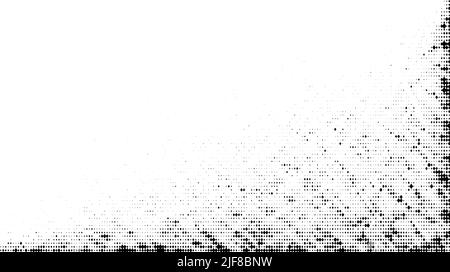 Texture de gradient de grunge demi-ton. Arrière-plan en pixels de style comique. Pop art décoloré surface granuleuse. Effet de dispersion et de particules. Noir pixélisé Illustration de Vecteur