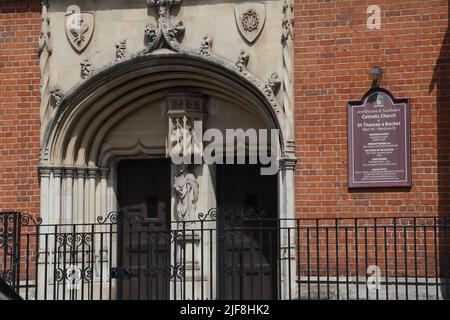 Église catholique de St Thomas a Becket Entrance West Hill Wandsworth Londres Angleterre Banque D'Images