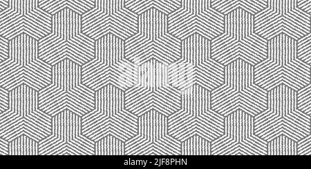 Motif géométrique abstrait avec lignes de rayures ondulées. Arrière-plan tissé de forme polygonale grise Illustration de Vecteur