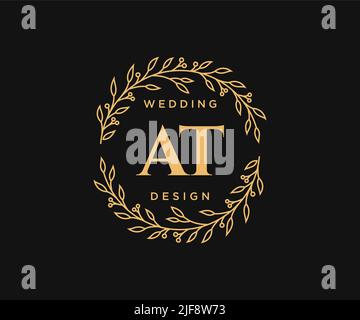 A initiales lettre mariage monogramme collection logos, dessin à la main moderne minimaliste et modèles floraux pour cartes d'invitation, Save the Date, élégant Illustration de Vecteur