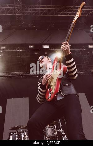 Stockholm, Suède. 06th septembre 2017. Alex Trimble du Two Door Cinema Club se produit au festival Popaganda à Stockholm. (Photo de Valeria Magri/SOPA Images/Sipa USA) crédit: SIPA USA/Alay Live News Banque D'Images