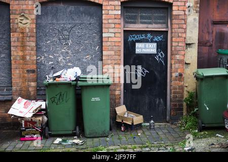 Bacs verts Council, Graffiti Banque D'Images