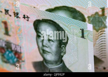 Monnaie chinoise - 1 Yuan - contexte commercial - renminbi Banque D'Images