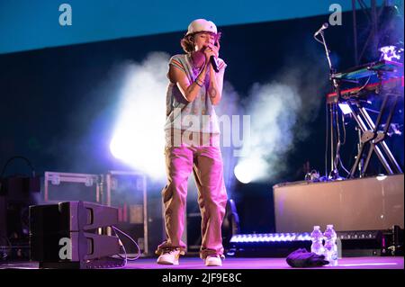 Ariete s'est produit la nuit dernière à Padoue à l'arène Gran Teatro Geox Banque D'Images