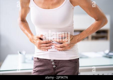 Polypes intestinaux et inflammation de la maladie du cancer du côlon Banque D'Images