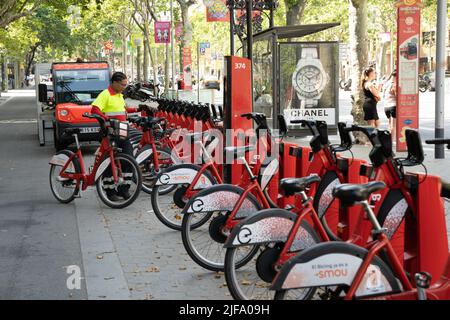 Barcelone va pour le projet de vélo électrique Zero Energy Banque D'Images