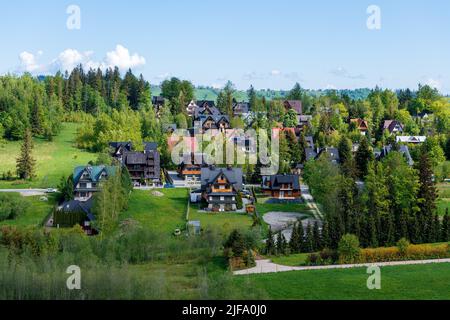 Quartier résidentiel de Zakopane, Pologne Banque D'Images