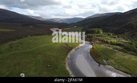 Vue aérienne du parc national de Cairngorms près d'Aviemore Scotland UK Banque D'Images