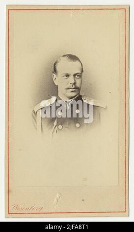 Portrait de l'empereur Alexandre III de Russie. Portrait de l'empereur Alexandre III de Russie. La photographie est incluse dans des albums contenant des photos du 1870-1890s représentant, entre autres, la famille russe Tsar, des ingénieurs suédois au service russe et des photos de l'environnement de Saint-Pétersbourg. Banque D'Images