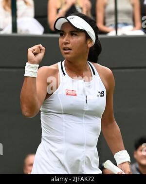 Londres, GBR. 01st juillet 2022. London Wimbledon Championships Day 5 01/07/2022 Heather Watson (GBR) troisième partie du match Credit: Roger Parker/Alay Live News Banque D'Images