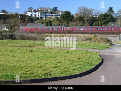 Camping cars à Dawlish Warren, South Devon. Banque D'Images