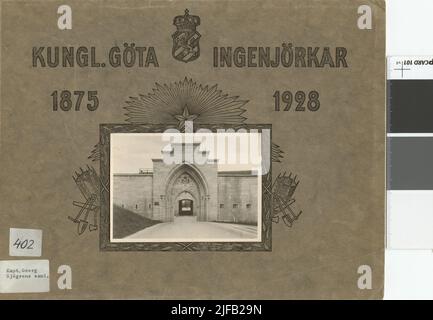 Albums photo contenant des photos des opérations de l'ingénieur de Göteborg à la forteresse de Karlsborg. Banque D'Images