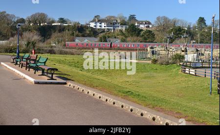 Camping cars à Dawlish Warren, South Devon. Banque D'Images