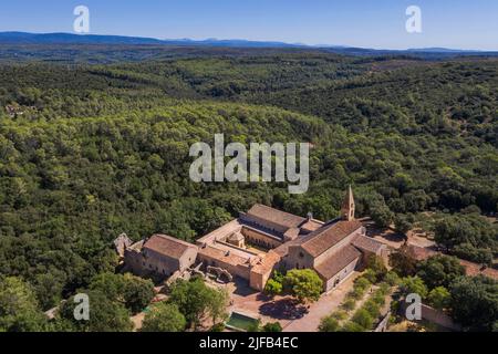 France, Var (83), le Thoronet, abbaye cistercienne du 12th siècle (vue aérienne) Banque D'Images