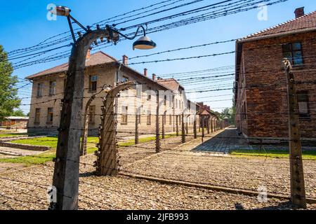 Pologne, région de Silésie, Oswiecim, classée au patrimoine mondial de l'UNESCO, camp de concentration d'Auschwitz Banque D'Images