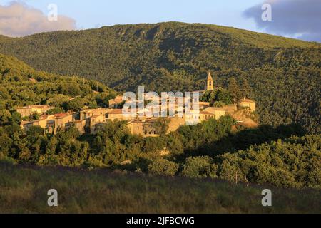 France, Drôme, parc naturel régional des Baronnies provençales, Saint Auban sur l'Ouveze, vue sur le village Banque D'Images