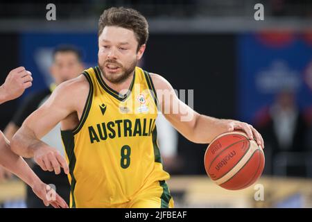 Melbourne, Australie. 01st juillet 2022. Matthew Dellavedova de l'équipe australienne de basket-ball en action pendant la coupe du monde FIBA 2023 qualificatifs Groupe B Window 3 match entre l'Australie et le Japon tenu à John Cain Arena. (Note finale Australie 98:52 Japon) Credit: SOPA Images Limited/Alay Live News Banque D'Images